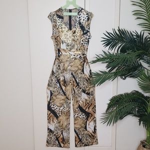 Animal Print Wide Leg Jumpsuit